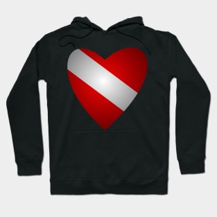 Diving Heart Flag Love Gift Hoodie